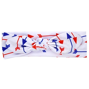 BinaryABC 4th of July Baby Headband,Flower America Flag Headband,independence Day Headwear Hairband,2Pcs