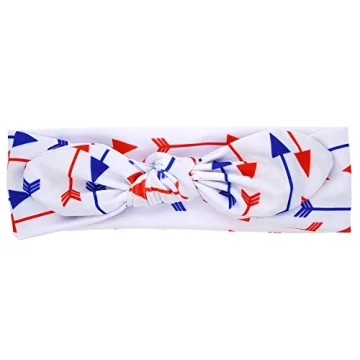 BinaryABC 4th of July Baby Headband,Flower America Flag Headband,independence Day Headwear Hairband,2Pcs