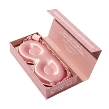 slip Rose Contour Sleep Mask | Pure Silk, 100% Mulberry Silk | Contoured Design for Optimal Light Blocking & Comfort | Soft, Gentle on Skin, Adjustable Strap for Perfect Fit | Ideal for Restful Sleep