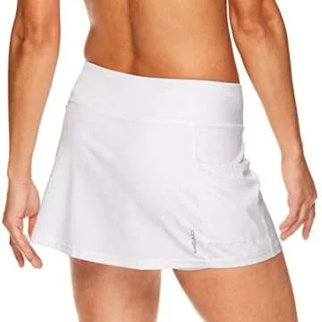 HEAD Women's Athletic Tennis Skirt with Ball Pocket - Workout Golf Exercise & Running Skort - Ability Stark White, Large