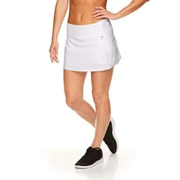 HEAD Women's Athletic Tennis Skirt with Ball Pocket - Workout Golf Exercise & Running Skort - Ability Stark White, Large