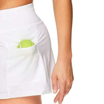 HEAD Women's Athletic Tennis Skirt with Ball Pocket - Workout Golf Exercise & Running Skort - Ability Stark White, Large