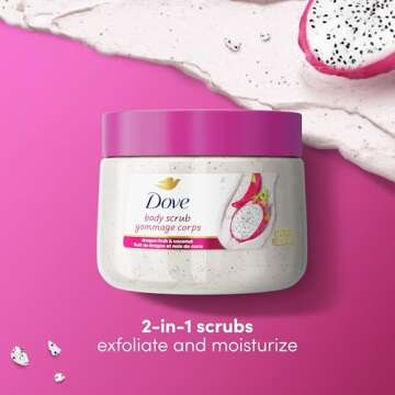 Dove Dragon Fruit & Coconut Body Scrub 15 oz for Smooth Skin