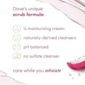 Dove Dragon Fruit & Coconut Body Scrub 15 oz for Smooth Skin