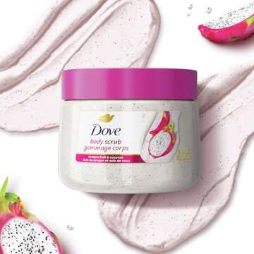 Dove Dragon Fruit & Coconut Body Scrub 15 oz for Smooth Skin