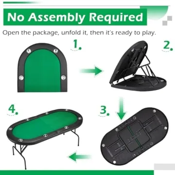 Foldable ECOTOUGE Poker Table for 8 Players – Portable & Stylish