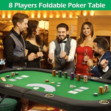 Foldable ECOTOUGE Poker Table for 8 Players – Portable & Stylish