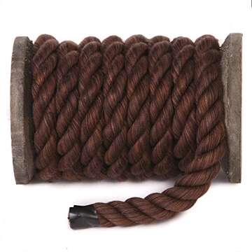 Ravenox Fms Natural Twisted Cotton Rope | Chocolate | 3/8 Inch x 50 Feet | Made in The USA | Strong ...