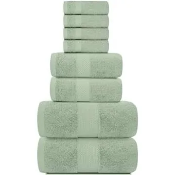 Elevate Your Bathroom with the White Classic Luxury 8-Piece Towel Set - 100% Turkish Cotton, Ultra A...
