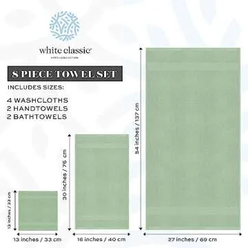 Luxury 8-Piece Bath Towel Set - 100% Turkish Cotton