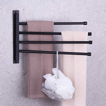 GERZWY Stainless Steel 4-Arm Towel Bar for Modern Bathrooms