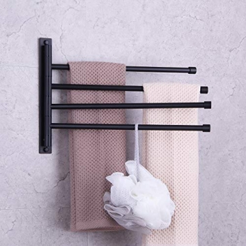 GERZWY Stainless Steel 4-Arm Towel Bar for Modern Bathrooms