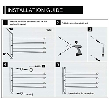 GERZWY Stainless Steel 4-Arm Towel Bar for Modern Bathrooms