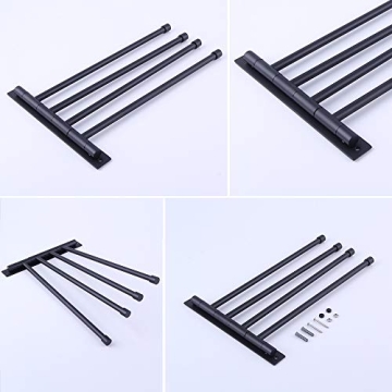 GERZWY Stainless Steel 4-Arm Towel Bar for Modern Bathrooms