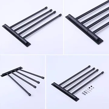 GERZWY Stainless Steel 4-Arm Towel Bar for Modern Bathrooms