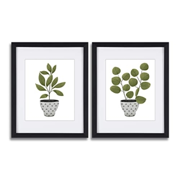 Wayrain Botanical Framed Wall Art decor, Modern Contemporary Bathroom Pictures Canvas Wall Art with ...