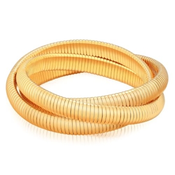 Stylish BONJOULRY Gold Plated Bangle Bracelet Set for Women