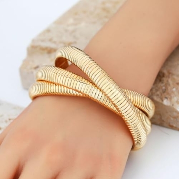 Stylish BONJOULRY Gold Plated Bangle Bracelet Set for Women