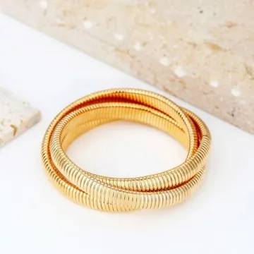 Stylish BONJOULRY Gold Plated Bangle Bracelet Set for Women