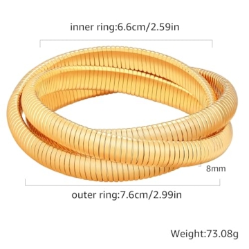 Stylish BONJOULRY Gold Plated Bangle Bracelet Set for Women