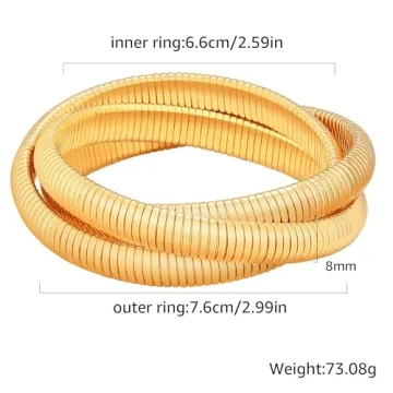 Stylish BONJOULRY Gold Plated Bangle Bracelet Set for Women