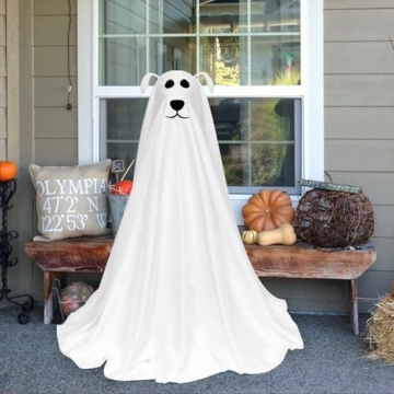 DAZONGE Light-Up Ghost Dog Halloween Decor for Parties