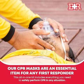 Ever Ready First Aid Adult and Infant CPR Mask Combo Kit with 2 Valves with Pair of Vinyl Gloves & 2...