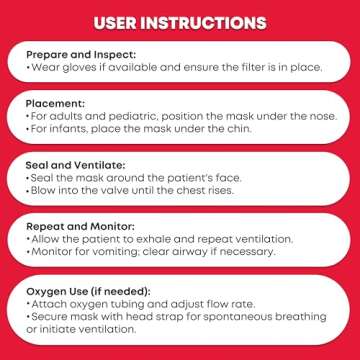 Ever Ready First Aid Adult and Infant CPR Mask Combo Kit with 2 Valves with Pair of Vinyl Gloves & 2 Alcohol Prep Pads - Red (2)