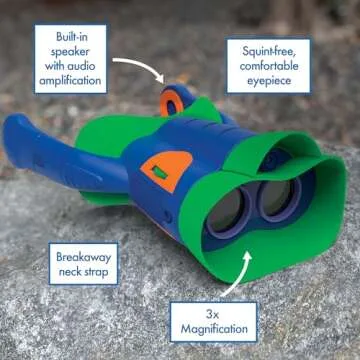 Educational Insights GeoSafari Jr. Kidnoculars Extreme, Kids Binoculars With Audio, Perfect Outdoor Toy For Ages 5+