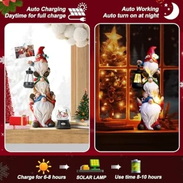 Solar Garden Gnome Statue - Funny Outdoor Decor