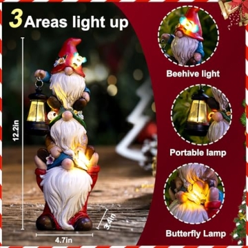 Solar Garden Gnome Statue - Funny Outdoor Decor