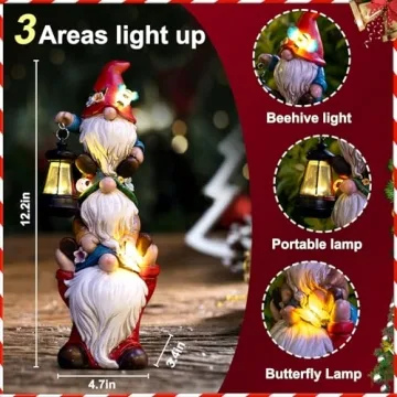 Solar Garden Gnome Statue - Funny Outdoor Decor