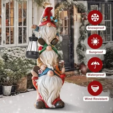 Solar Garden Gnome Statue - Funny Outdoor Decor