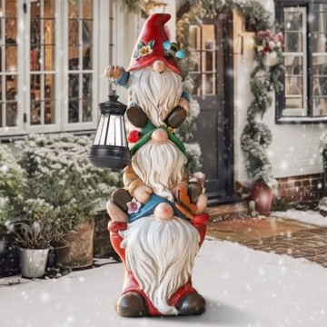 Solar Garden Gnome Statue - Funny Outdoor Decor