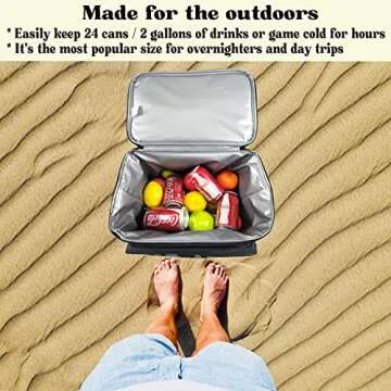 Beemojo Insulated Cooler Bag Bluetooth Speakers 24 cans 2 gallons Food Drinks | Rechargeable Battery Supports iOS & Android | Leakproof Foldable Travel Camping Hiking