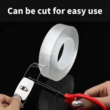 2 Pack Multipurpose Double Sided Mounting Tape - Removable Washable Resuable Traceless Clear Adhesive Tape Heavy Duty - Household & Industrial Grip Gel Tape. (9.85 FT)