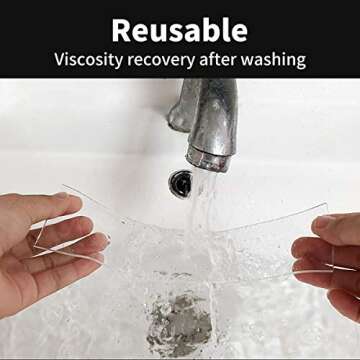 2 Pack Multipurpose Double Sided Mounting Tape - Removable Washable Resuable Traceless Clear Adhesive Tape Heavy Duty - Household & Industrial Grip Gel Tape. (9.85 FT)