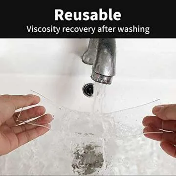 2 Pack Multipurpose Double Sided Mounting Tape - Removable Washable Resuable Traceless Clear Adhesive Tape Heavy Duty - Household & Industrial Grip Gel Tape. (9.85 FT)