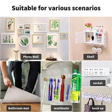 2 Pack Multipurpose Double Sided Mounting Tape - Removable Washable Resuable Traceless Clear Adhesive Tape Heavy Duty - Household & Industrial Grip Gel Tape. (9.85 FT)