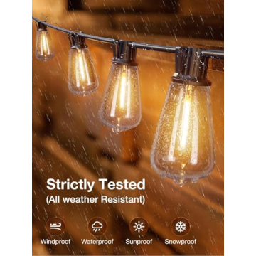 Addlon 150 FT Outdoor String Lights with Shatterproof Bulbs