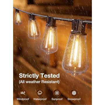 Addlon 150 FT Outdoor String Lights with Shatterproof Bulbs