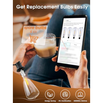 Addlon 150 FT Outdoor String Lights with Shatterproof Bulbs