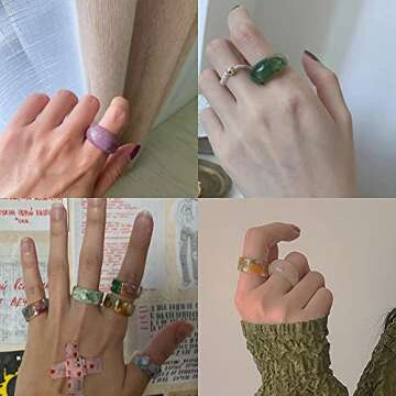 Vibrant MOROTOLE Resin Rings for Stylish Women