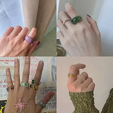 Vibrant MOROTOLE Resin Rings for Stylish Women