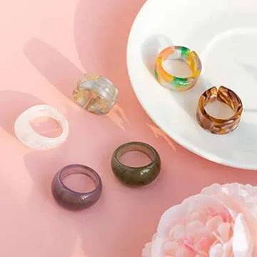 Vibrant MOROTOLE Resin Rings for Stylish Women