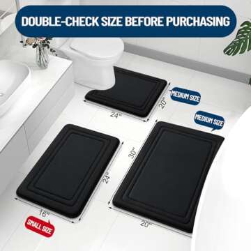 Grandaily Memory Foam Bath Mat Rug: Ultra Soft, Non-Slip, Absorbent and Machine Washable
