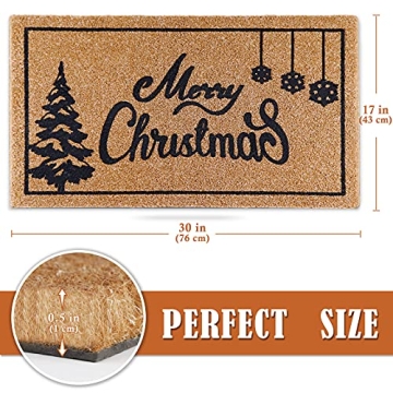 AerWo Merry Christmas Door Mat - Festive and Durable Entryway Rug