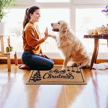 AerWo Merry Christmas Door Mat - Festive and Durable Entryway Rug