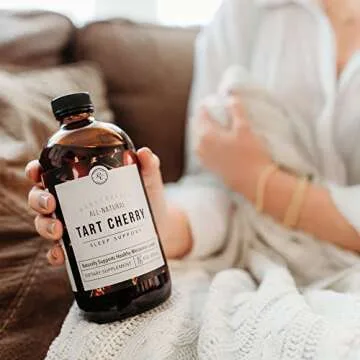 Rowe Casa Organics Tart Cherry Organic Sleep Support with Valerian Root and Chamomile, Naturally Supports Sleep Cycle Regulation and Muscle Recovery, 16 FL OZ