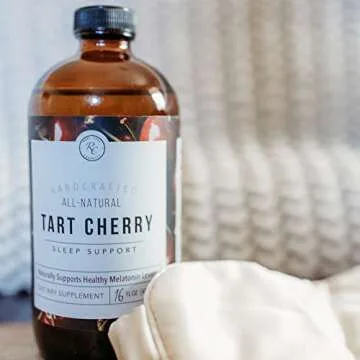 Rowe Casa Organics Tart Cherry Organic Sleep Support with Valerian Root and Chamomile, Naturally Supports Sleep Cycle Regulation and Muscle Recovery, 16 FL OZ